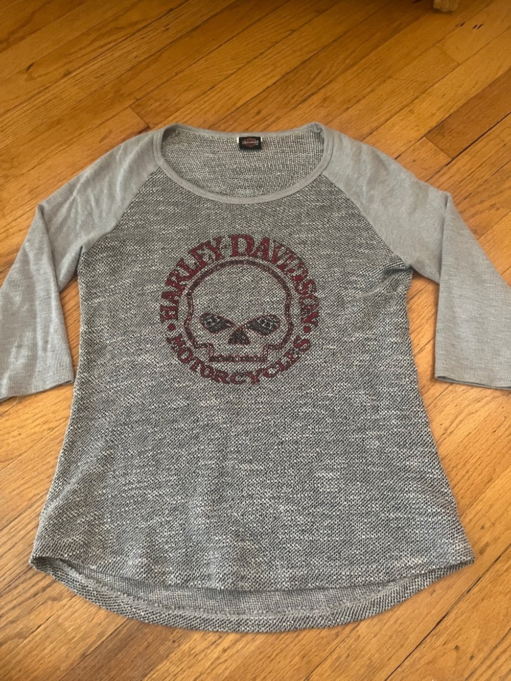2018 Womens grey Harley-Davidson 3/4-sleeve raglan (New Orleans)